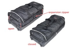 Travel bag expansion zipper