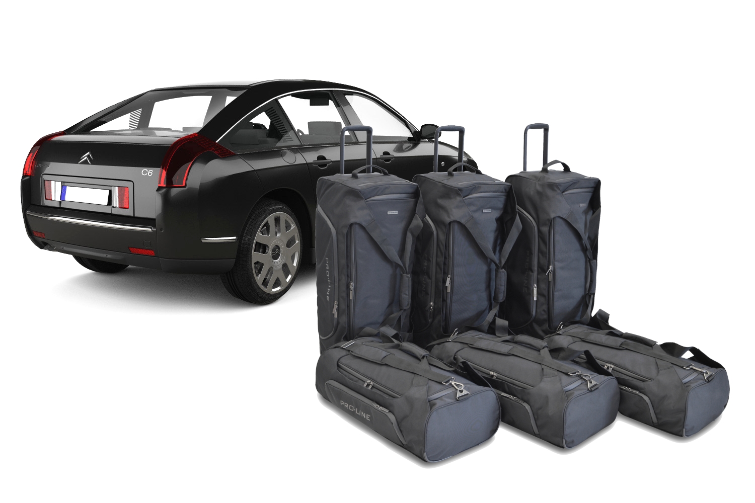 Travel bags fits Citroen C6 tailor made (6 bags) | Time and space saving  for € 379 | Perfect fit Car Bags | Shop for Covers car covers