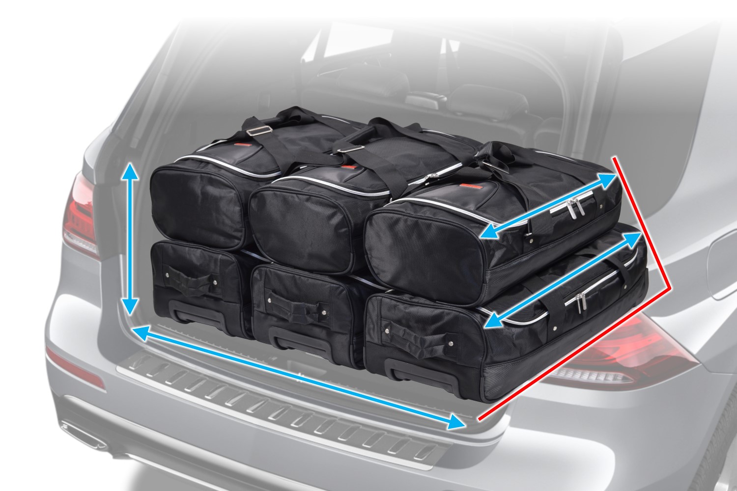 Travel bags fits Volkswagen Tiguan (5N) (adjustable boot floor in highest  position) tailor made (6 bags), Time and space saving for € 379, Perfect  fit Car Bags